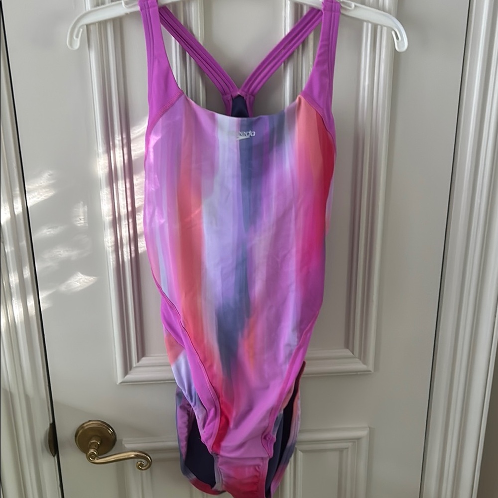 NWT Speedo Quantum Splice Striped Swimsuit